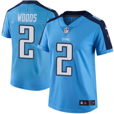 Nike Titans #2 Robert Woods Light Blue Women's Stitched NFL Limited Rush Jersey