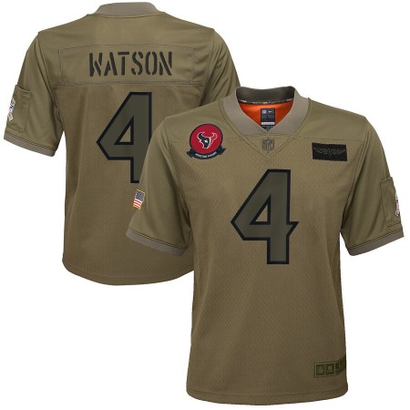 Youth Houston Texans #4 Deshaun Watson Nike Camo 2019 Salute to Service Game Jersey