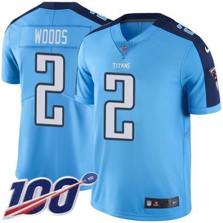 Nike Titans #2 Robert Woods Light Blue Youth Stitched NFL Limited Rush 100th Season Jersey