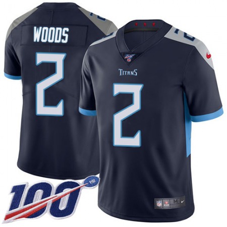 Nike Titans #2 Robert Woods Navy Blue Team Color Youth Stitched NFL 100th Season Vapor Limited Jersey