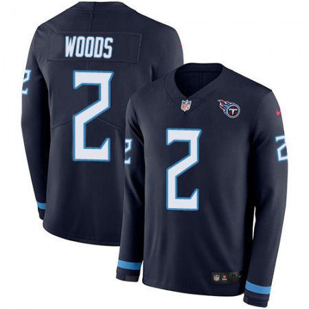 Nike Titans #2 Robert Woods Navy Blue Team Color Youth Stitched NFL Limited Therma Long Sleeve Jersey