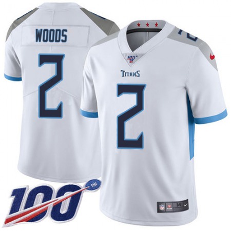 Nike Titans #2 Robert Woods White Youth Stitched NFL 100th Season Vapor Limited Jersey