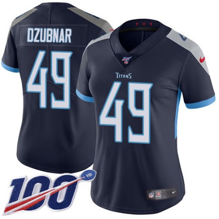 Nike Titans #49 Nick Dzubnar Navy Blue Team Color Women's Stitched NFL 100th Season Vapor Untouchable Limited Jersey