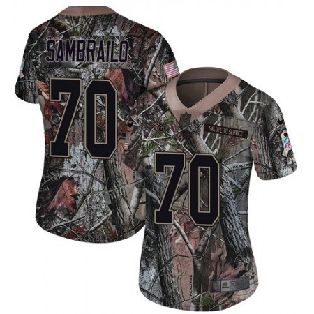 Nike Titans #70 Ty Sambrailo Camo Women's Stitched NFL Limited Rush Realtree Jersey