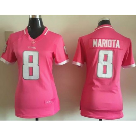 Nike Titans #8 Marcus Mariota Pink Women's Stitched NFL Elite Bubble Gum Jersey