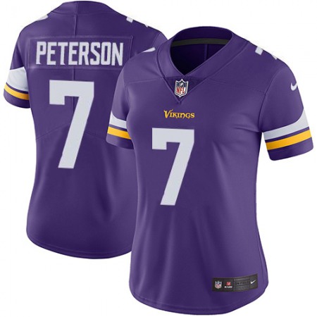 Nike Vikings #7 Patrick Peterson Purple Team Color Women's Stitched NFL Vapor Untouchable Limited Jersey