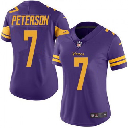 Nike Vikings #7 Patrick Peterson Purple Women's Stitched NFL Limited Rush Jersey