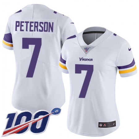 Nike Vikings #7 Patrick Peterson White Women's Stitched NFL 100th Season Vapor Limited Jersey
