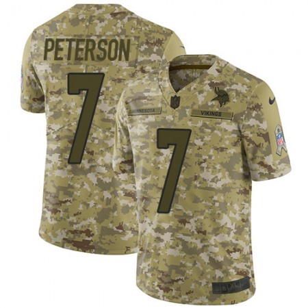 Nike Vikings #7 Patrick Peterson Camo Youth Stitched NFL Limited 2018 Salute To Service Jersey