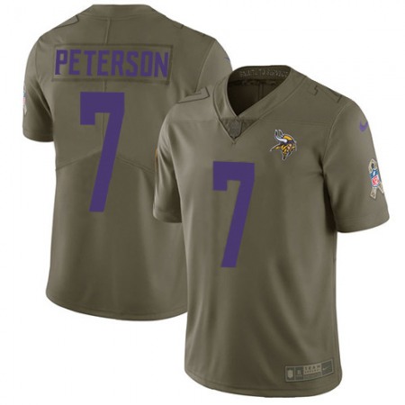 Nike Vikings #7 Patrick Peterson Olive Youth Stitched NFL Limited 2017 Salute To Service Jersey