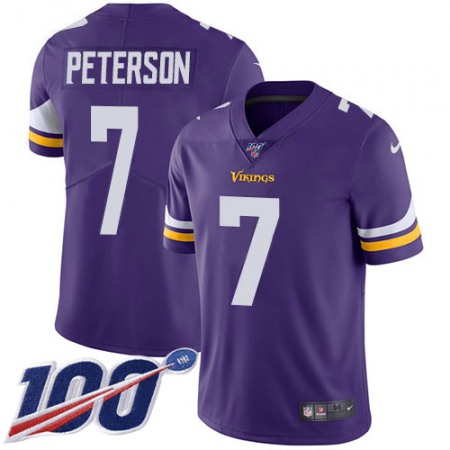 Nike Vikings #7 Patrick Peterson Purple Team Color Youth Stitched NFL 100th Season Vapor Limited Jersey