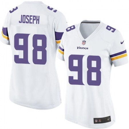 Nike Vikings #98 Linval Joseph White Women's Stitched NFL Elite Jersey