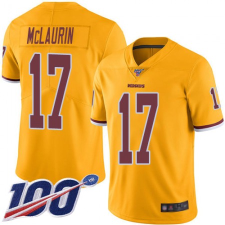 Nike Commanders #17 Terry McLaurin Gold Men's Stitched NFL Limited Rush 100th Season Jersey