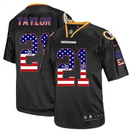 Nike Commanders #21 Sean Taylor Black Men's Stitched NFL Elite USA Flag Fashion Jersey