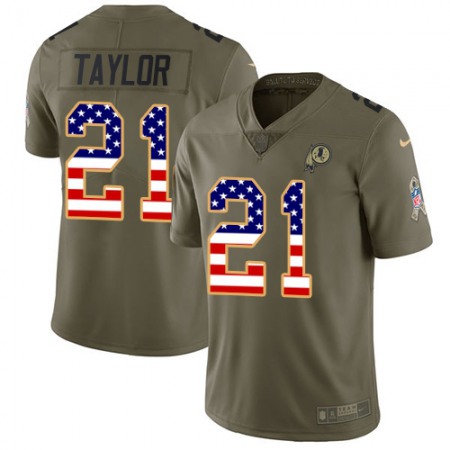 Nike Commanders #21 Sean Taylor Olive/USA Flag Men's Stitched NFL Limited 2017 Salute To Service Jersey