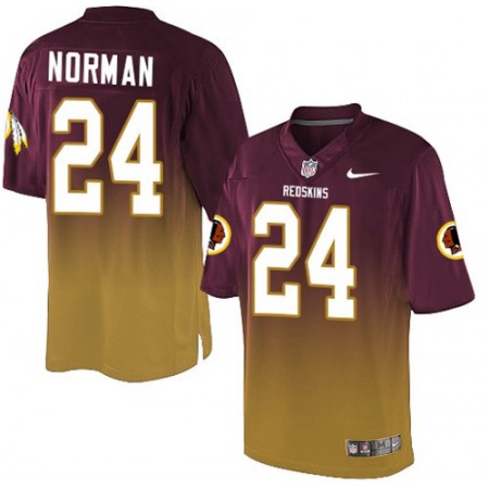 Nike Commanders #24 Josh Norman Burgundy Red/Gold Men's Stitched NFL Elite Fadeaway Fashion Jersey