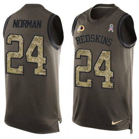 Nike Commanders #24 Josh Norman Green Men's Stitched NFL Limited Salute To Service Tank Top Jersey