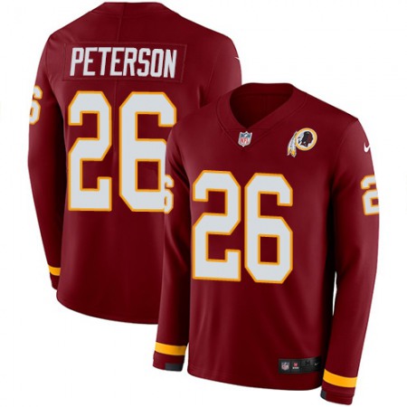 Nike Commanders #26 Adrian Peterson Burgundy Red Team Color Men's Stitched NFL Limited Therma Long Sleeve Jersey