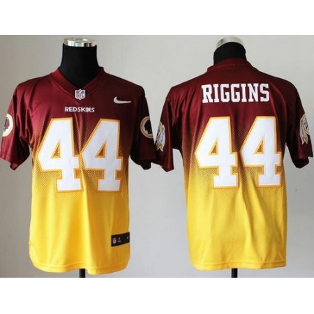 Nike Commanders #44 John Riggins Burgundy Red/Gold Men's Stitched NFL Elite Fadeaway Fashion Jersey