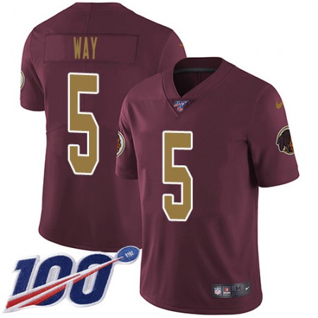 Nike Commanders #5 Tress Way Burgundy Alternate Men's Stitched NFL 100th Season Vapor Untouchable Limited Jersey