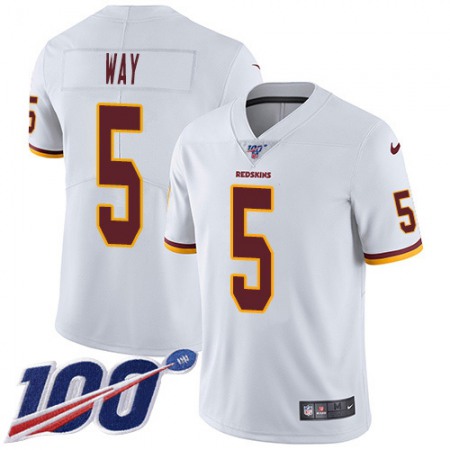 Nike Commanders #5 Tress Way White Men's Stitched NFL 100th Season Vapor Untouchable Limited Jersey