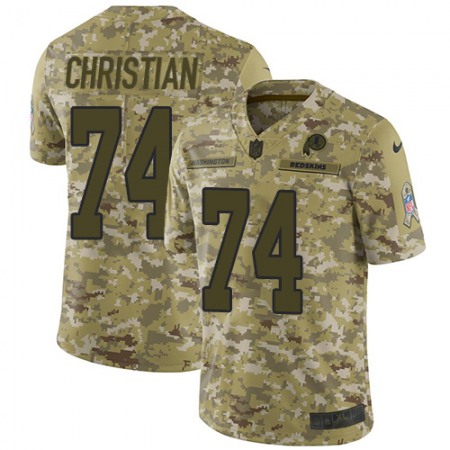 Nike Commanders #74 Geron Christian Camo Men's Stitched NFL Limited 2018 Salute To Service Jersey