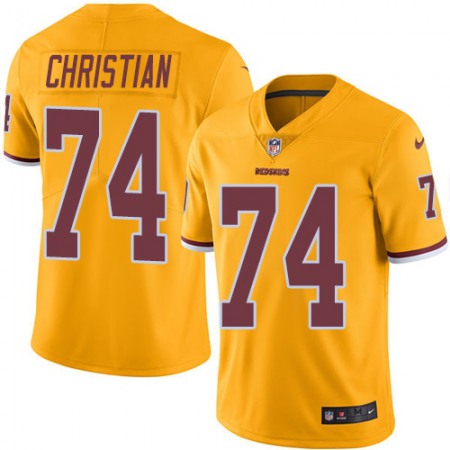 Nike Commanders #74 Geron Christian Gold Men's Stitched NFL Limited Rush Jersey