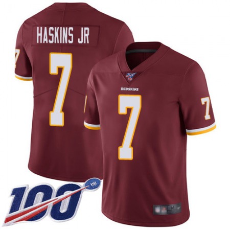 Nike Commanders #7 Dwayne Haskins Jr Burgundy Red Team Color Men's Stitched NFL 100th Season Vapor Limited Jersey