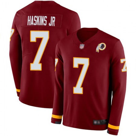 Nike Commanders #7 Dwayne Haskins Jr Burgundy Red Team Color Men's Stitched NFL Limited Therma Long Sleeve Jersey