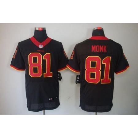 Nike Commanders #81 Art Monk Black Men's Stitched NFL Elite Jersey