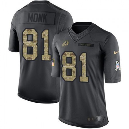 Nike Commanders #81 Art Monk Black Men's Stitched NFL Limited 2016 Salute to Service Jersey