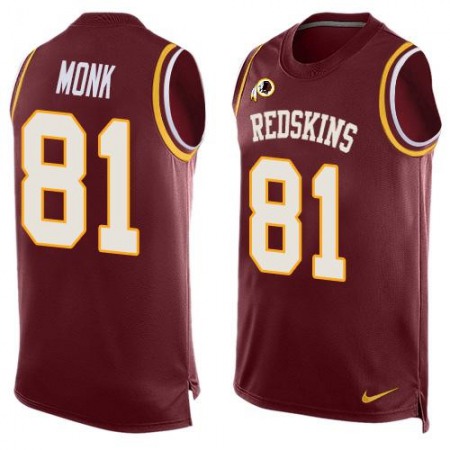 Nike Commanders #81 Art Monk Burgundy Red Team Color Men's Stitched NFL Limited Tank Top Jersey
