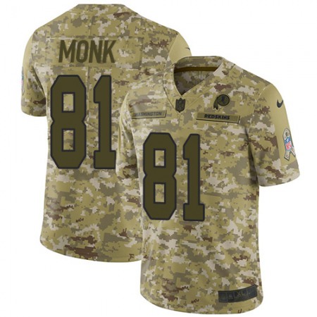 Nike Commanders #81 Art Monk Camo Men's Stitched NFL Limited 2018 Salute To Service Jersey