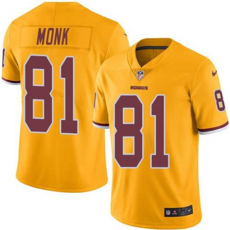 Nike Commanders #81 Art Monk Gold Men's Stitched NFL Limited Rush Jersey