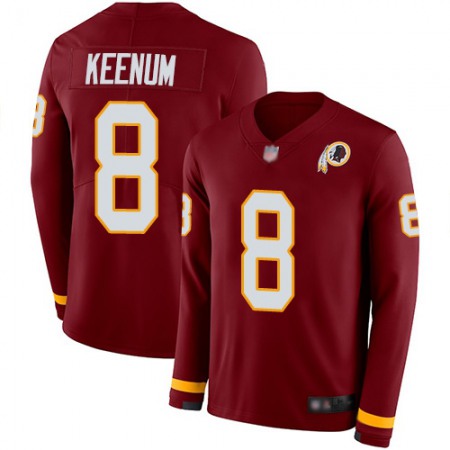 Nike Commanders #8 Case Keenum Burgundy Red Team Color Men's Stitched NFL Limited Therma Long Sleeve Jersey