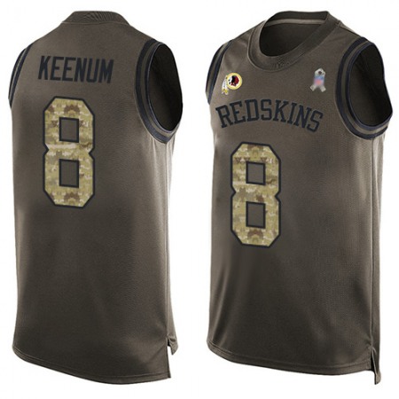 Nike Commanders #8 Case Keenum Green Men's Stitched NFL Limited Salute To Service Tank Top Jersey
