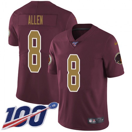 Nike Commanders #8 Kyle Allen Burgundy Red Alternate Men's Stitched NFL 100th Season Vapor Untouchable Limited Jersey