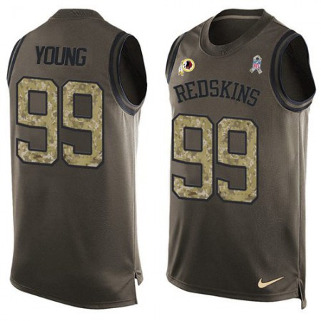 Nike Commanders #99 Chase Young Green Men's Stitched NFL Limited Salute To Service Tank Top Jersey