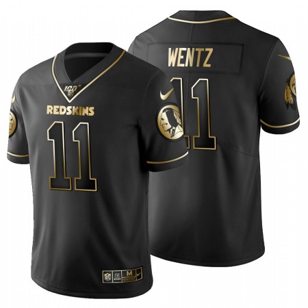 Washington Commanders #11 Carson Wentz Men's Nike Black Golden Limited NFL 100 Jersey