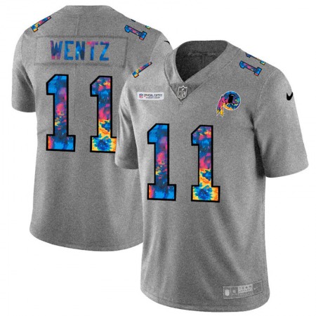 Washington Commanders #11 Carson Wentz Men's Nike Multi-Color 2020 NFL Crucial Catch NFL Jersey Greyheather