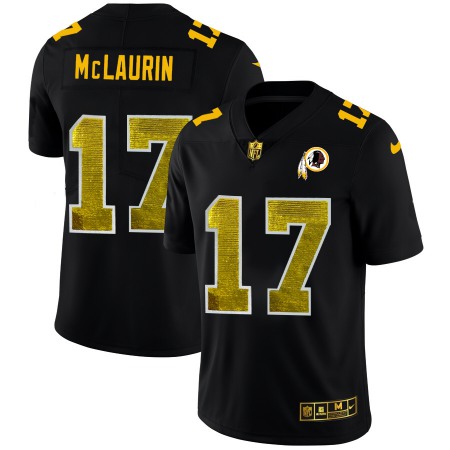 Washington Commanders #17 Terry McLaurin Men's Black Nike Golden Sequin Vapor Limited NFL Jersey