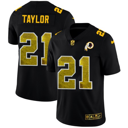 Washington Commanders #21 Sean Taylor Men's Black Nike Golden Sequin Vapor Limited NFL Jersey