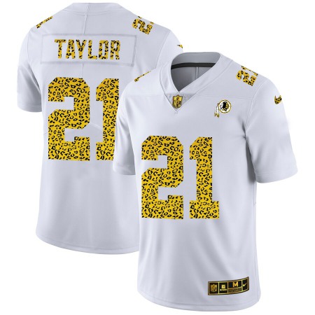 Washington Commanders #21 Sean Taylor Men's Nike Flocked Leopard Print Vapor Limited NFL Jersey White