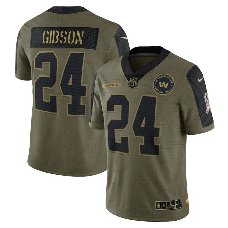 Washington Commanders #24 Antonio Gibson Olive Nike 2021 Salute To Service Limited Player Jersey
