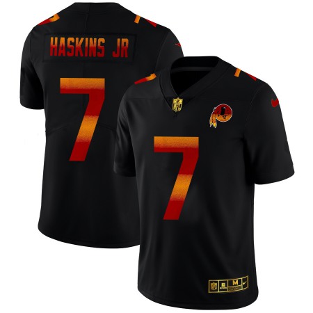 Washington Commanders #7 Dwayne Haskins Jr Men's Black Nike Red Orange Stripe Vapor Limited NFL Jersey