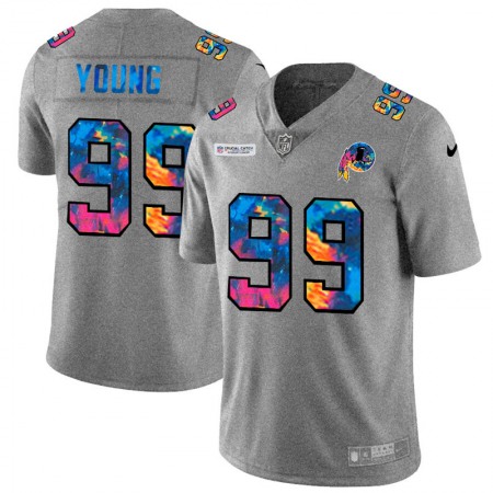 Washington Commanders #99 Chase Young Men's Nike Multi-Color 2020 NFL Crucial Catch NFL Jersey Greyheather