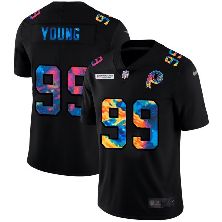 Washington Commanders #99 Chase Young Men's Nike Multi-Color Black 2020 NFL Crucial Catch Vapor Untouchable Limited Jersey