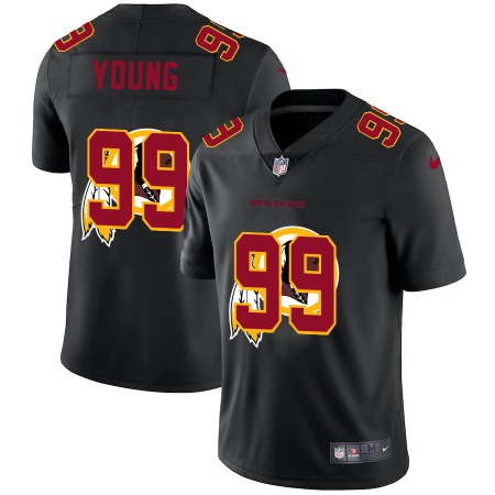 Washington Commanders #99 Chase Young Men's Nike Team Logo Dual Overlap Limited NFL Jersey Black