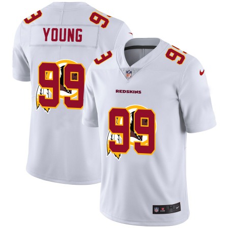 Washington Commanders #99 Chase Young White Men's Nike Team Logo Dual Overlap Limited NFL Jersey