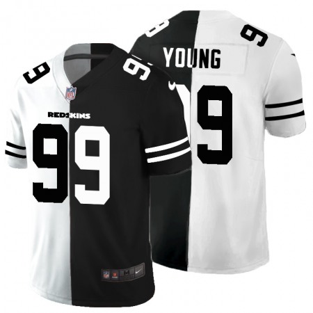 Washington Redskins #99 Chase Young Men's Black V White Peace Split Nike Vapor Untouchable Limited NFL Jersey